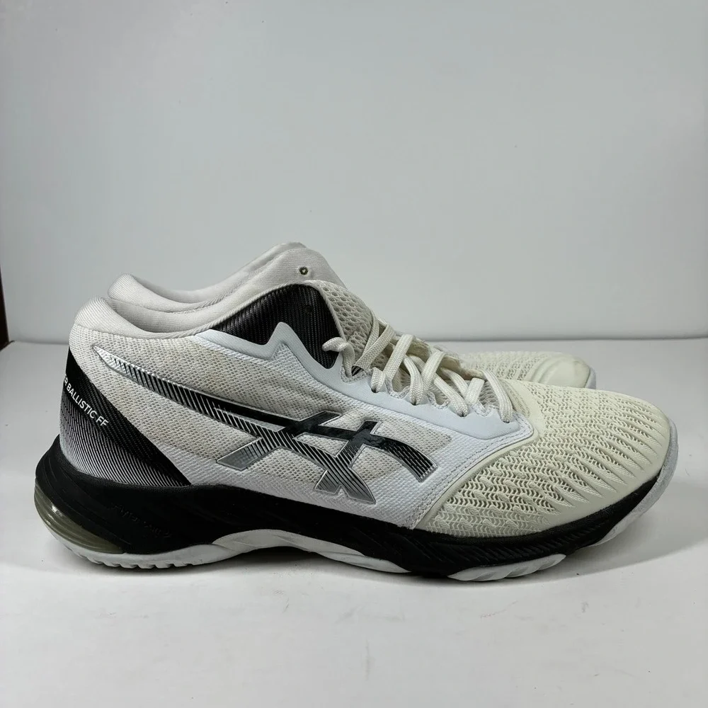ASICS Netburner Ballistic FF MT 3 Mens 10.5 White/Black Volleyball Shoe 1051A074